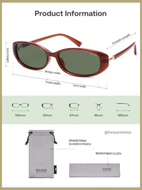 Polarized Retro Oval Sunglasses Lightweight Plastic Frame UV400 Protection main image 5